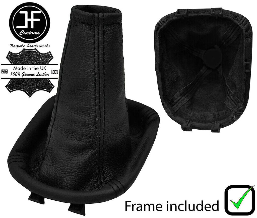BLACK STITCH LEATHER GEAR GAITER+PLASTIC FRAME FITS CHEVROLET TACUMA 05-08
