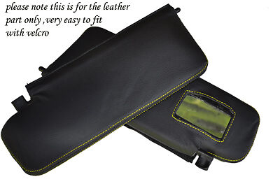 YELLOW STITCH FITS HONDA S2000 99-09 2X SUN VISORS LEATHER COVERS CUSTOM NEW