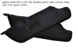 BLACK STITCH 2X SUN VISORS LEATHER COVERS FITS FIAT 124 SPIDER 1966-1977