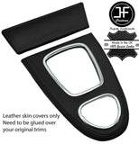 BLACK REAL LEATHER GEAR SURROUND ASHTRAY TRIM COVERS FOR JAGUAR S-TYPE 99-08