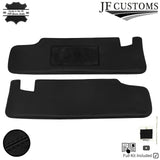 FOR CHEVROLET CAMARO 16-20 BLACK CROSS STITCH LEATHER 2X SUN VISOR COVERS