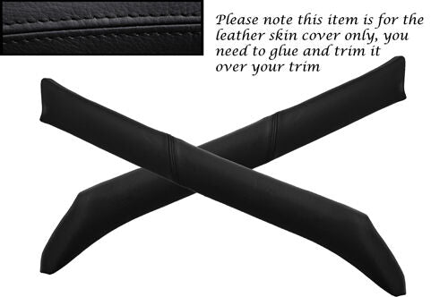 BLACK STITCH FITS ALFA ROMEO 156 1997-2006 2X WINDSCREEN PILLAR LEATHER COVERS