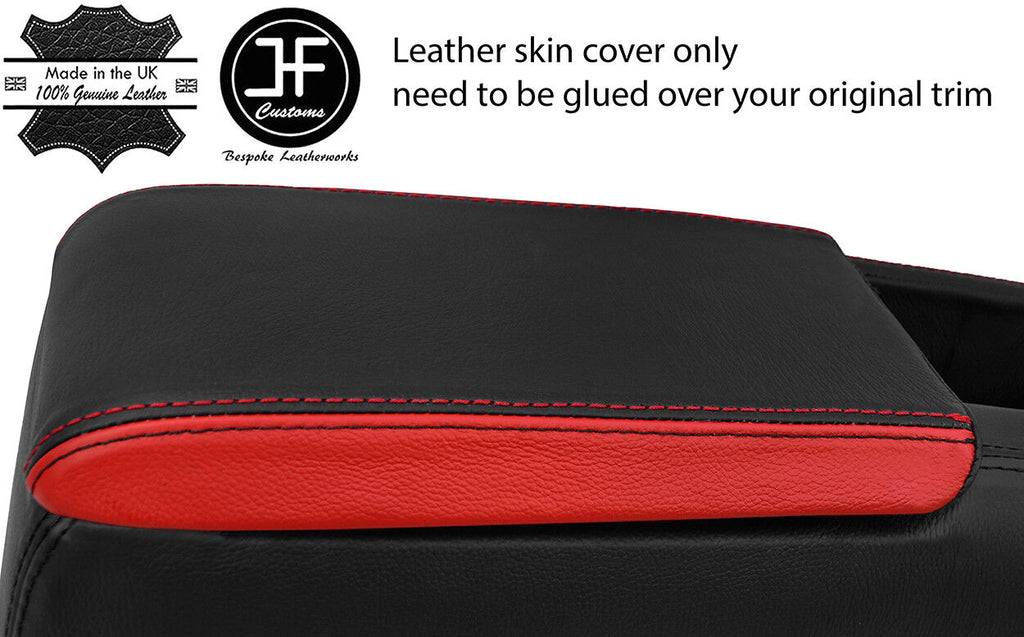 BLACK & RED 2 TONE LEATHER ARMREST COVER  FITS NISSAN S14 SILVA 200SX 94-98
