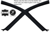 BLACK STITCHING 2X A PILLARS LEATHER SKIN COVERS FITS HYUNDAI COUPE 2002-2009