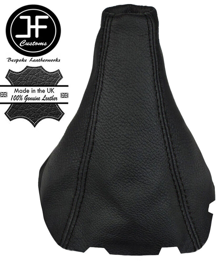 BLACK STITCH REAL LEATHER GEAR STICK GAITER FITS CHEVROLET SPARK 2009-2015