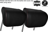 RED STITCHING 2X REAR HEADREST LEATHER SKIN COVERS FITS AUDI A4 B8 2008-2013