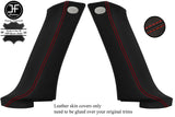 RED STITCH 2X REAR C PILLAR LEATHER COVERS FOR RANGE ROVER SPORT 2005-2013