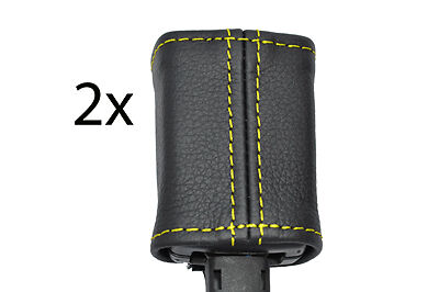 yellow stitch FITS SEAT LEON MK2 2005-2011 2X FRONT SEAT BELT STALK COVERS