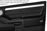 BLACK STITCH 2X FRONT DOOR CARD TRIM SKIN COVER FITS VAUXHALL OPEL MERIVA 03-10
