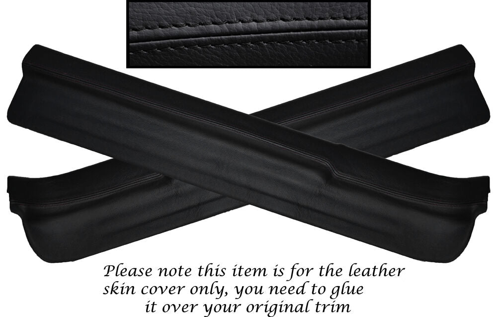 BLACK STITCH 2X DOOR SILL TRIM SKIN COVERS FITS TOYOTA MR2 MK3 2000-2007