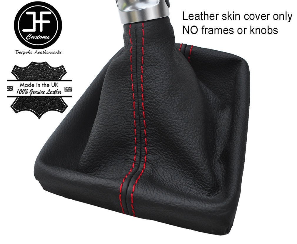 RED STITCHING TOP GRAIN LEATHER GEAR GAITER FOR AUDI A5 2007-2015 MANUAL