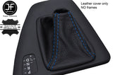 BLUE STITCH AUTOMATIC TOP GRAIN LEATHER GEAR GAITER FITS BMW 3 E90 E91 E92 E93