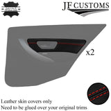 RED STITCH LEATHER 2X REAR DOOR CARD TRIM COVER FOR BMW F30 11-18 SALOON