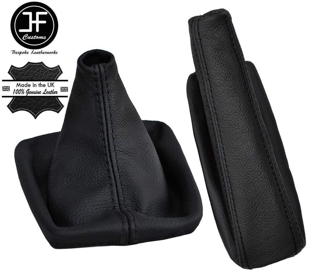 BLACK STITCH REAL LEATHER GEAR & HANDBRAKE GAITER FITS BMW 3 SERIES E30 82-91