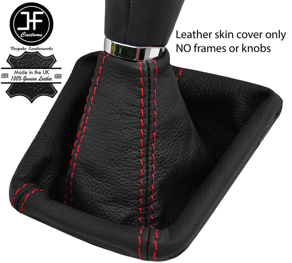 RED STITCH TOP GRAIN LEATHER MANUAL GEAR GAITER FITS SKODA SUPERB 2015-2018