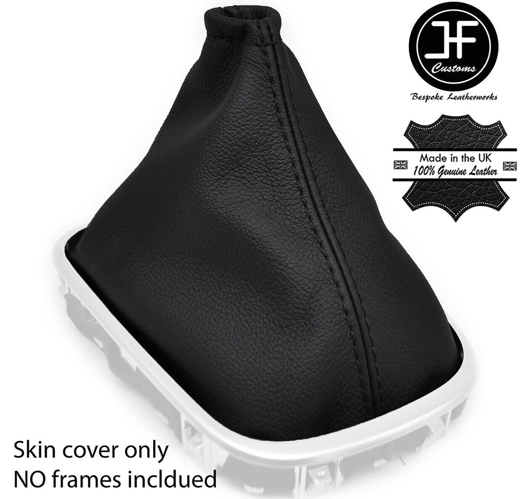 BLACK STITCH TOP GRAIN LEATHER GEAR GAITER FITS RENAULT KADJAR 2015-2019