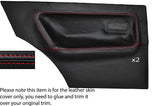 RED STITCHING 2X REAR DOOR CARD SKIN COVERS FITS FORD ESCORT MK2 2 DOOR COUPE