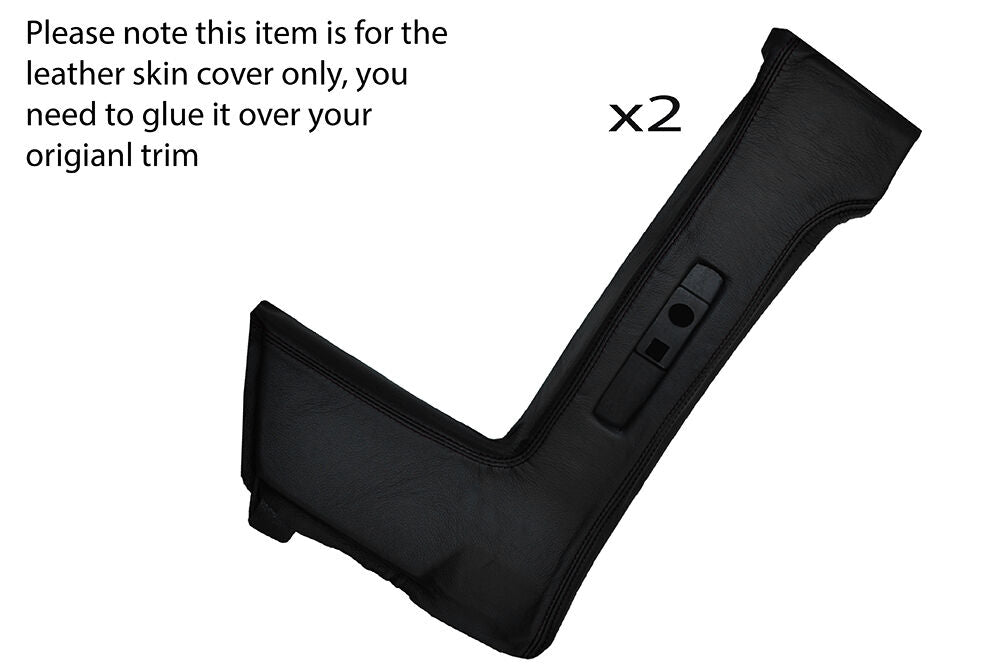 BLACK STITCHING 2X B PILLAR LEATHER SKIN COVERS FITS VW CORRADO 1988-1995