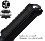 BLACK& BLACK STRIPE LEATHER HANDBRAKE HANDLE COVER FOR RENAULT LAGUNA MK2 01-05