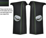 GREEN STITCH 2X C POST PILLARS SKIN COVERS FITS VW T5 TRANSPORTER CARAVELLE