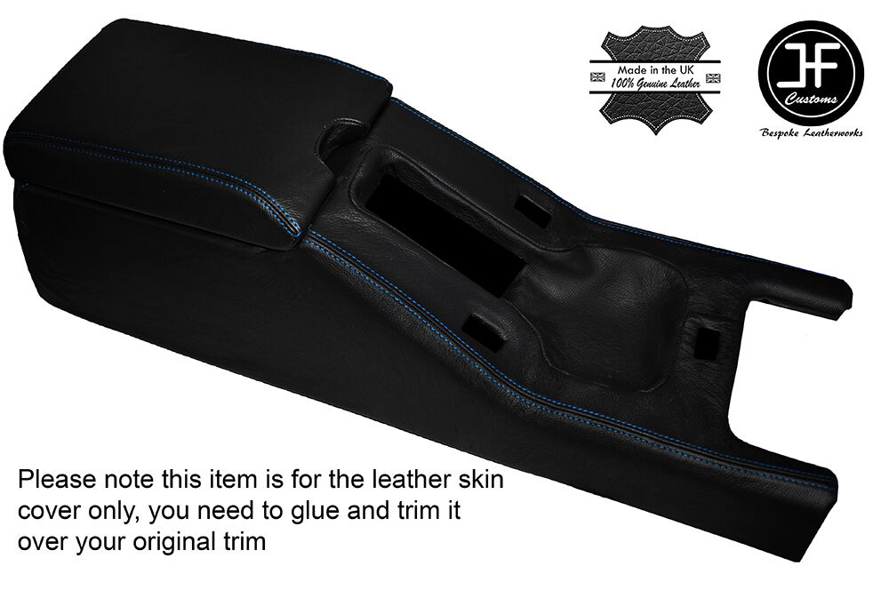 BLUE STITCH CENTRE CONSOLE & ARMREST LEATHER COVERS FITS LOTUS ELAN M100 89-95