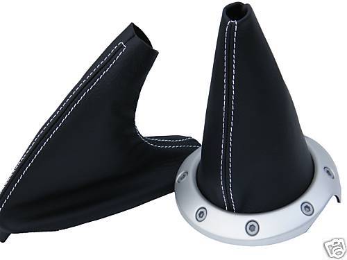 FITS MG TF MGF MK2 WHITE STITCH LEATHER GEAR + HANDBRAKE SET CUSTOM NEW