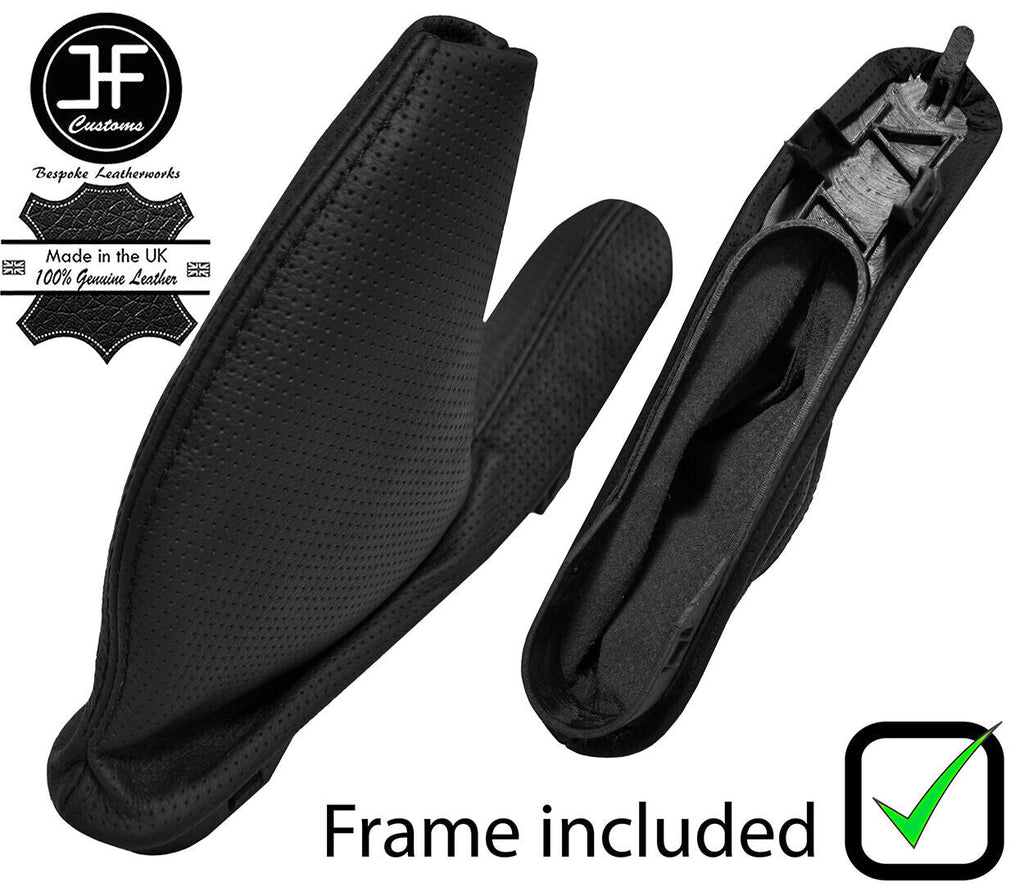 BLACK STITCH PERFORATED LEATHER HANDBRAKE + PLASTIC FRAME FOR MG ZT ZT-T 99-05