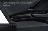 BLACK STITCH 2X FRONT DOOR ARMREST SKIN COVER FITS PEUGEOT 208 2012-2015 5 DOOR