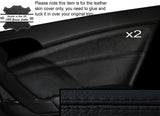 BLACK STITCH 2X REAR DOOR CARD TRIM SKIN COVER FITS HONDA ACCORD MK8 2008-2012