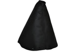 BLACK DOUBLE STITCH FITS NISSAN  QASHQAI GEAR GAITER LEATHER 2006-2013