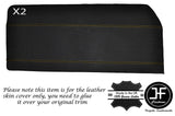 YELLOW STITCH 2X FRONT DOOR CARD SKIN COVERS FITS FORD ESCORT MK1 COUPE 2 DOOR