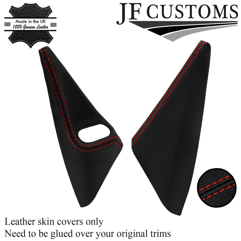 RED STITCH LEATHER 2X DOOR MIRROR TRIM COVER FOR PORSCHE 911 987 997 04-13 JF2