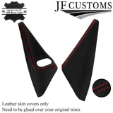RED STITCH LEATHER 2X DOOR MIRROR TRIM COVER FOR PORSCHE 911 987 997 04-13 JF2