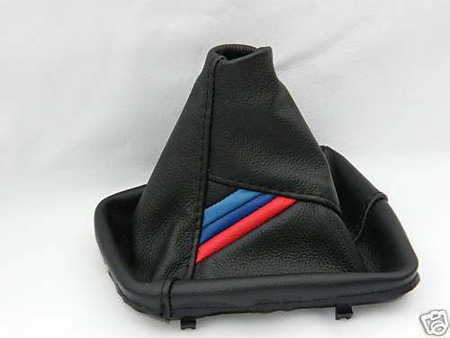 FITS BMW E82 COUPE  1 Series TRI STRIPES REAL LEATHER GEAR GAITER NEW 2004-2009