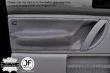 GREY STITCH GREY LEATHER 2X FRONT DOOR CARD TRIM  COVERS FITS VW BEETLE 98-11
