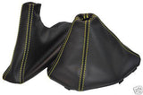 FITS BMW E39 1995-2003 LEATHER GEAR & HANDBRAKE GAITER YELLOW STITCHING
