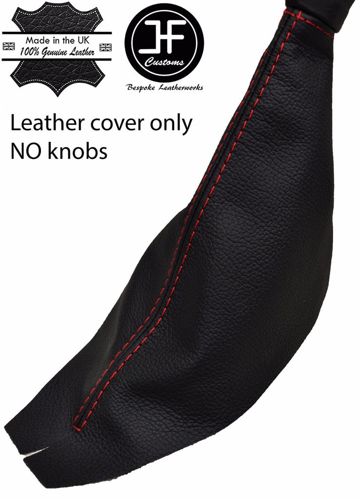 RED STITCH REAL LEATHER HANDBRAKE GAITER FITS RELIANT ROBIN RIALTO MK2
