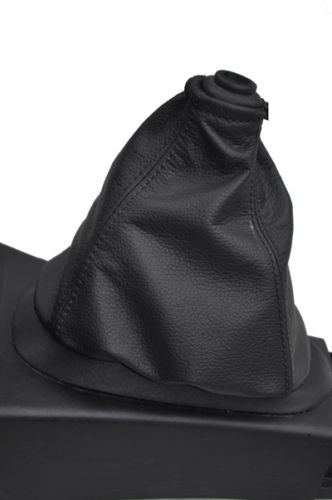 FITS DAIHATSU CHARADE BLACK LEATHER GEAR GAITER BLACK STITCH CUSTOM NEW