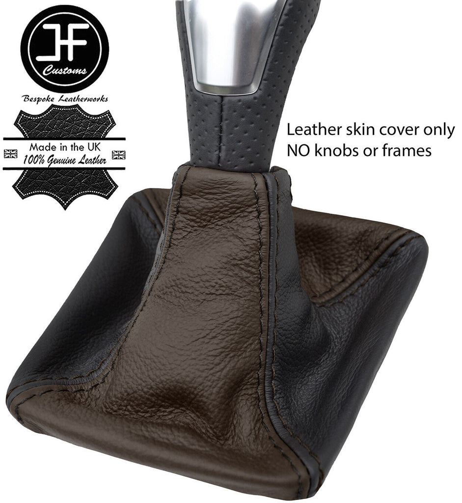 BLACK & BROWNTOP GRAIN REAL LEATHER GEAR GAITER FOR MERCEDES CLA CLASS 13-18