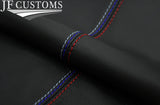 TRI STITCHING FITS BMW 3SERIES E46 98-05 ARMREST BLACK REAL LEATHER COVER ONLY