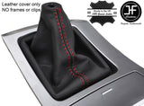 RED STITCHING TOP GRAIN REAL LEATHER GEAR GAITER COVER FITS MAZDA 3 2009-2013