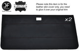 BLACK STITCH 2X FRONT DOOR CARD SKIN COVERS FITS VAUXHALL CHEVETTE 75-84 3 DOOR