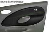 GREEN STITCH 2X FRONT DOOR CARD SKIN COVERS FITS FORD FIESTA MK4 MK5 95-02 3DR