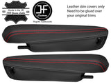 RED STITCH LEATHER 2X ARMREST COVERS FOR LAND ROVER FREELANDER 2004-2014