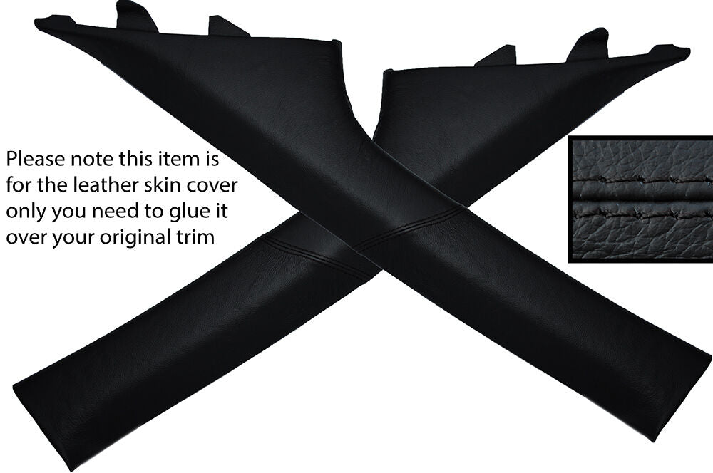 BLACK STITCH 2X A POST PILLAR LEATHER SKIN COVERS FITS NISSAN MURANO 2003-2008