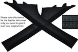 BLACK STITCH 2X A POST PILLAR LEATHER SKIN COVERS FITS NISSAN MURANO 2003-2008