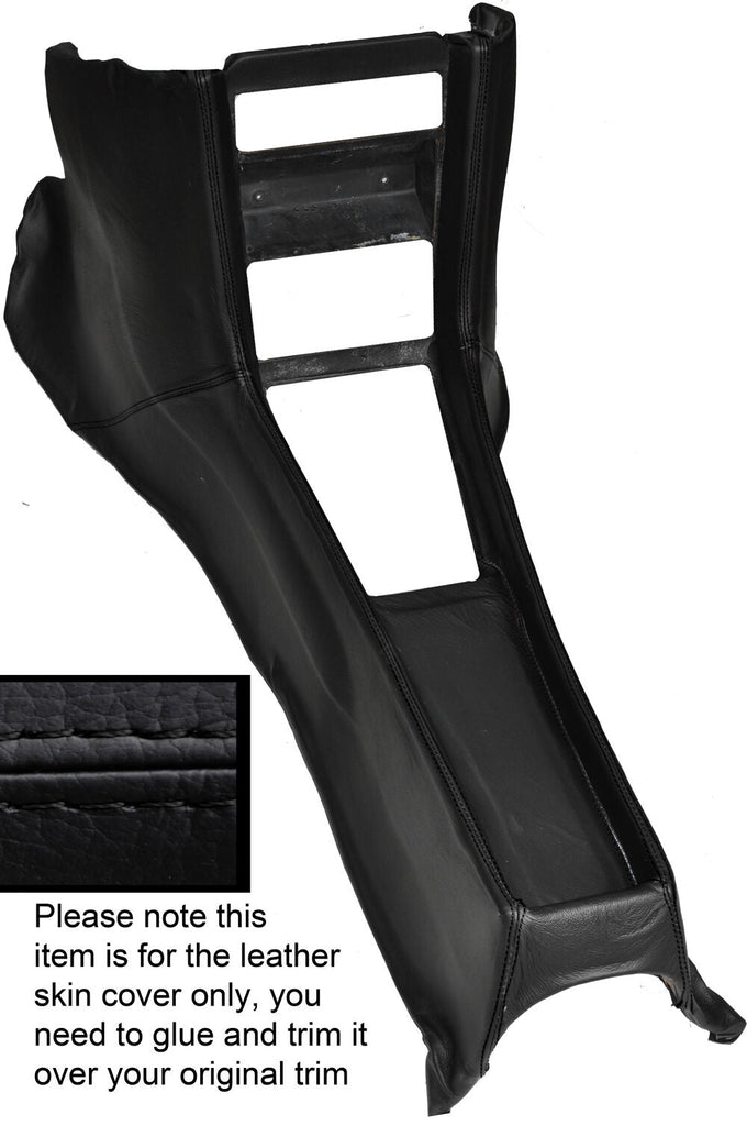 BLACK STITCH CENTRE CONSOLE LEATHER SKIN COVER FITS MERCEDES W114 W115 SERIES 2