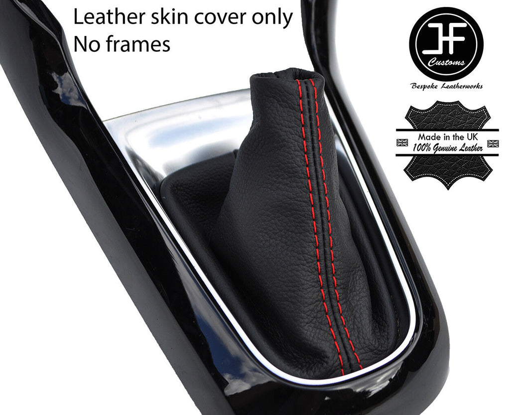 RED STITCH TOP GRAIN LEATHER MANUAL GEAR GAITER FITS CITROEN C3 DS3 2010-2015