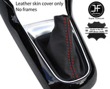 RED STITCH TOP GRAIN LEATHER MANUAL GEAR GAITER FITS CITROEN C3 DS3 2010-2015