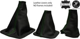 GREEN STITCH FOR LANDROVER DISCOVERY MK1 MK2  96-2004 3 x LEATHER GAITERS SET